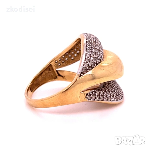 Златен дамски пръстен 6,24гр. размер:56 14кр. проба:585 модел:18350-1, снимка 3 - Пръстени - 53347082