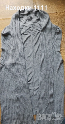 Уникален дълъг елек жилетка без ръкави, размер S-M, като нов, снимка 2 - Елеци - 52228800