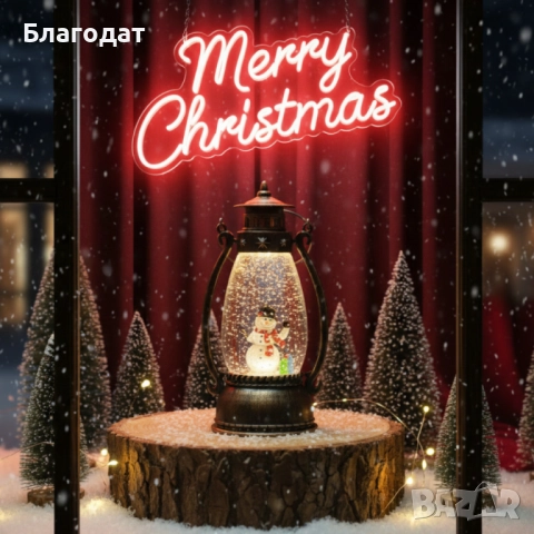 Ретро LED коледен фенер с падащ сняг – магическа светлина и празничен уют, снимка 4 - Декорация за дома - 52425197