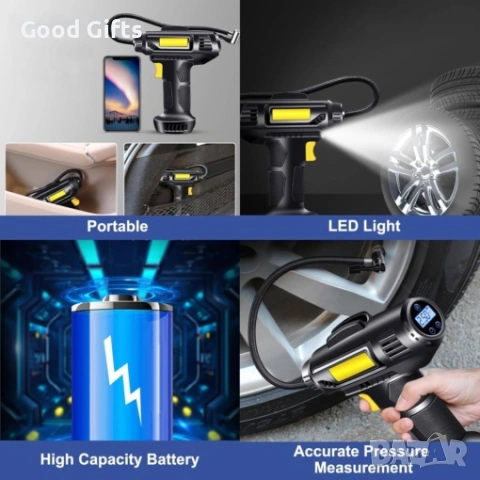 Мощен Безжичен Компресор за Кола 72W – Сигурност и Мобилност на Пътя, снимка 9 - Аксесоари и консумативи - 53282899