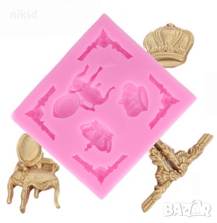 Ретро Стол Корона ъгли силиконов молд форма декорация торта фондан сладки мъфини