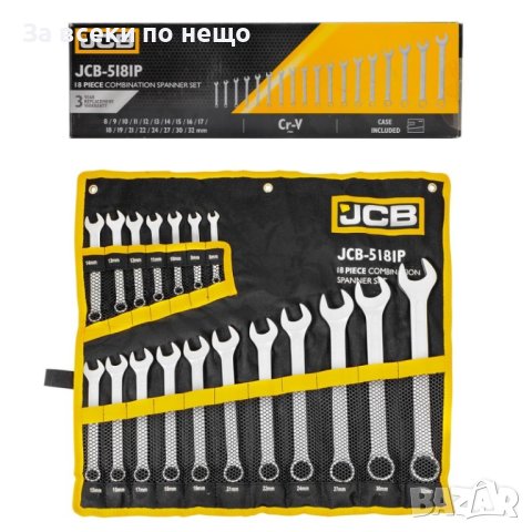 Комплект звездогаечни ключове JCB 18бр ,8-32мм , JCB-5181P