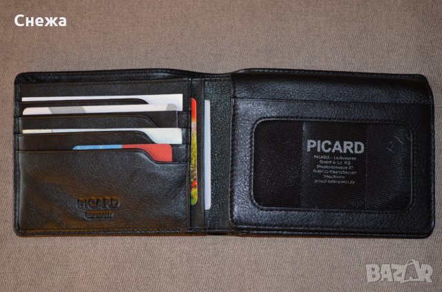 Picard Eurojet черен хоризонтален портфейл 13 карти