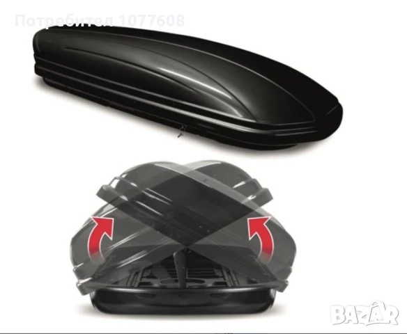 Автобокс Menabo Mania 460L Black Duo, Max 75кг, 1950x360x790мм , снимка 11 - Аксесоари и консумативи - 50996985