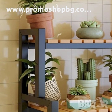 Метална стойка за цветя / цветарник - 3 практични рафта, 2 размера, снимка 3 - Етажерки - 53057183