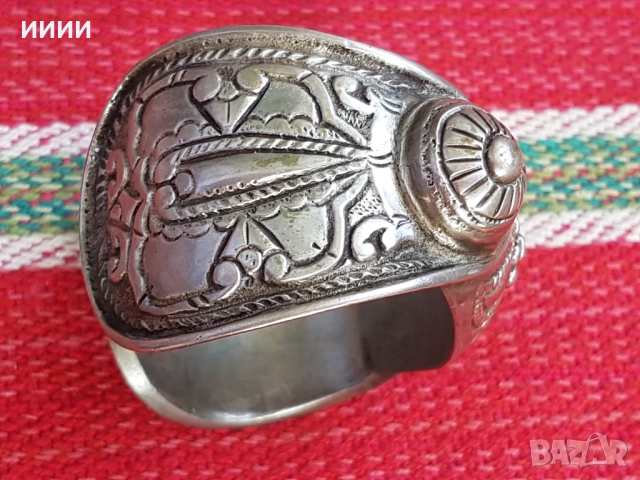 Сребърна гривна рогатка, снимка 4 - Антикварни и старинни предмети - 52546763