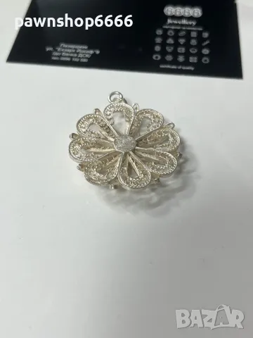 Ръчно направена сребърна висулка във филигран стил, снимка 9 - Колиета, медальони, синджири - 48585785