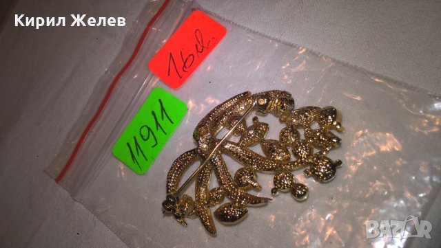 МНОГО Красива златиста БРОШКА с Цитрин камъни - 11911, снимка 7 - Антикварни и старинни предмети - 28298355