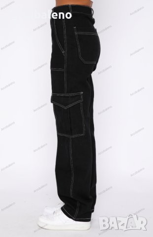 Модерен дамски пачуърк прав панталон с много джобове, 2цвята, снимка 5 - Панталони - 44014701