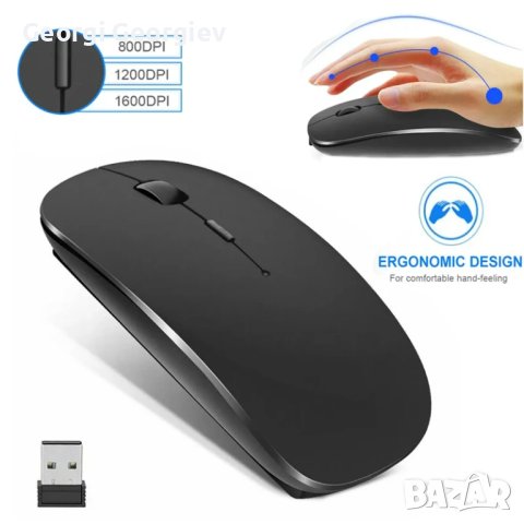 Безжична аргометрична мишка, снимка 2 - Клавиатури и мишки - 44136684