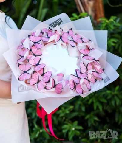 ✨ LED Огледален Букет с Пеперуди  , снимка 3 - Подаръци за жени - 51685734