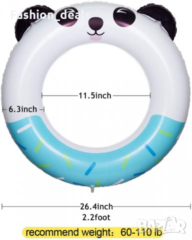 Нов Детски надуваем пояс Панда за над 4 години Син Играчка за басейни, снимка 7 - Надуваеми играчки - 33687706