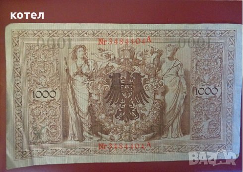 Reichsbanknote Германия 1000 Марк 21 април 1910 г., снимка 2 - Нумизматика и бонистика - 28772596