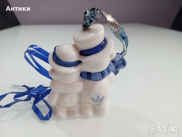 Стара порцеланова коледна играчка с печат, снимка 4 - Декорация за дома - 52661682