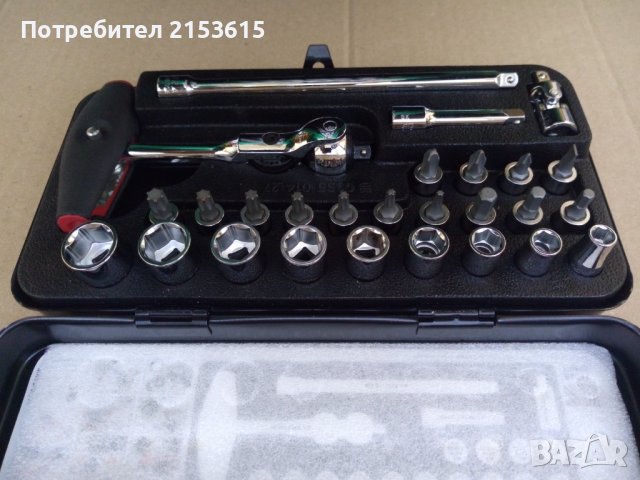 Wurth Zebra 1/4 малка гидория 27 части вложки камъни комплект метална кутия, снимка 4 - Гедорета - 43574711