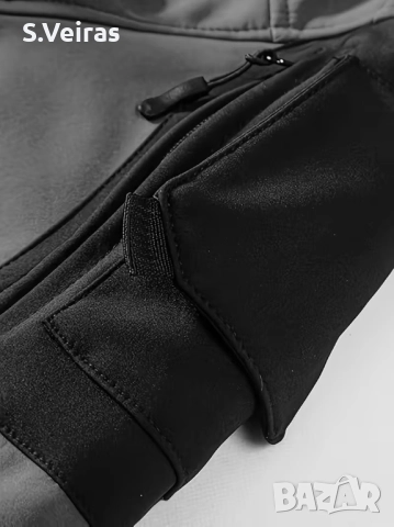 Работно Тактическо Ветроустойчиво яке с качулка, с много джобове, Цвят -Сив, снимка 3 - Якета - 52857693