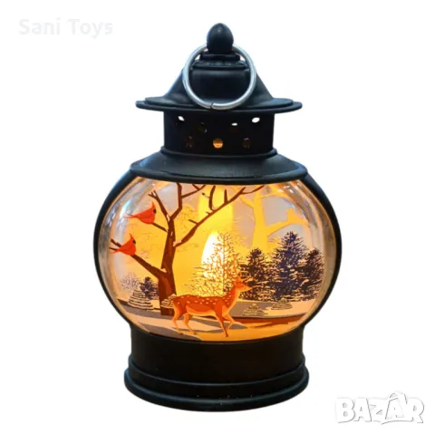 Коледна украса Светещ фенер