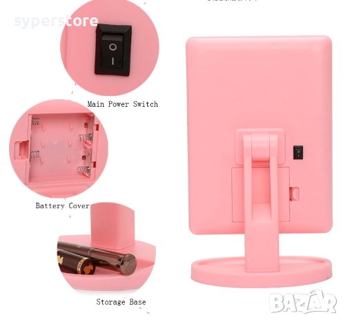 Огледало, Огледало за тоалетка за гримиране и др. Digital One SP00644 LED подсветка, светещо, снимка 5 - Други стоки за дома - 39579399