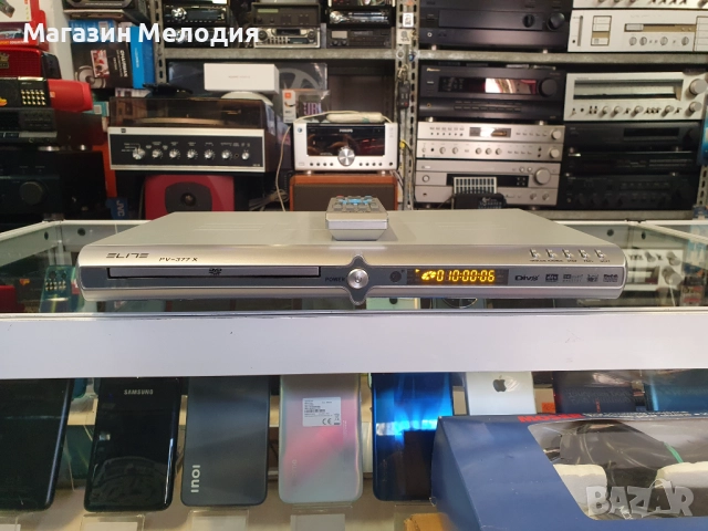 ДВД Elite PV-377X с оригинално дистанционно. Чете всички дискове, включително и mp3. В отлично техни