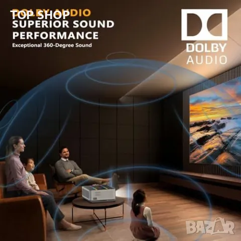 Нов Портативен 8K Проектор, Поддръжка на 4K, 25000 Лумена, 200" Екран, снимка 6 - Плейъри, домашно кино, прожектори - 49217178