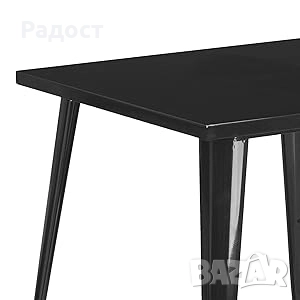 Метална квадратна маса Flash Furniture 80 см за вътрешна/външна употреба, метал, синя, 31,5" 