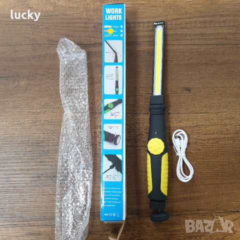 LED РАБОТНА ЛАМПА С МАГНИТ прожектор, лампа фенер, снимка 14 - Други инструменти - 35446163