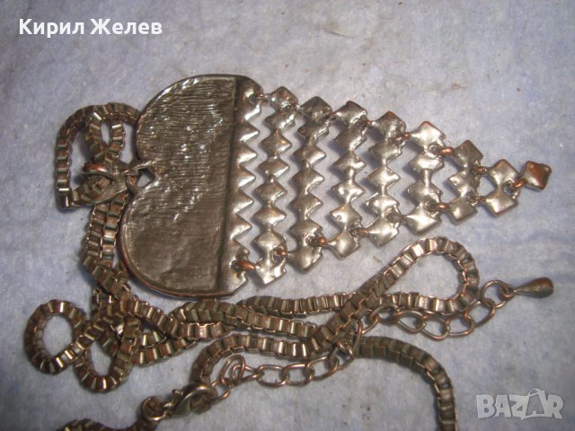 ЕФЕКТЕН СРЕБРИСТ КРИСТАЛНО ИНКРУСТИРАН МОДЕН АРТ МЕДАЛЬОН КОЛИЕ ОГЪРЛИЦА 27934, снимка 5 - Колиета, медальони, синджири - 37127907