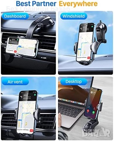 Нов Мощен държач за телефон за автомобила кола / iPhone и Samsung, снимка 3 - Аксесоари и консумативи - 43126331