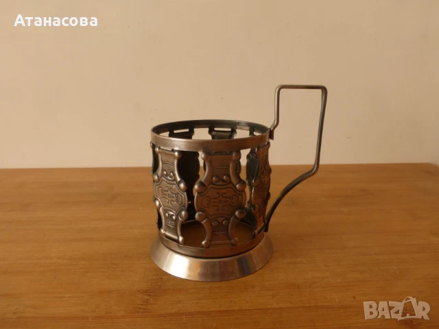 Руски подстакани мелхиор сервиз 6 бр 1980 г, снимка 3 - Антикварни и старинни предмети - 50738297