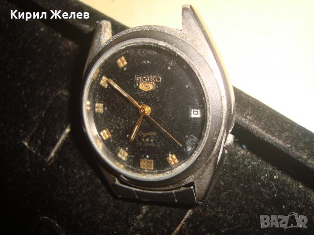 SEIKO 5 CRYSTAL 25 JEWELS МАРКОВ ЯПОНСКИ МЕХАНИЧЕН ЧАСОВНИК СЕЙКО 5 -   20631, снимка 1 - Мъжки - 32890336