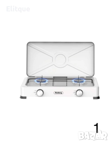 Двоен газов котлон с капак и автоматично запалване Rosberg, 30mbar 2x2.2kWh, снимка 2 - Друга електроника - 52856928