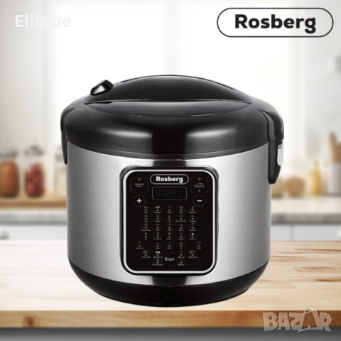 Мултикукър с 31 програми Rosberg, 780W, 5L, Незалепващо покритие, Инокс 2 ГОДИНИ ГАРАНЦИЯ, снимка 4 - Други - 52894883