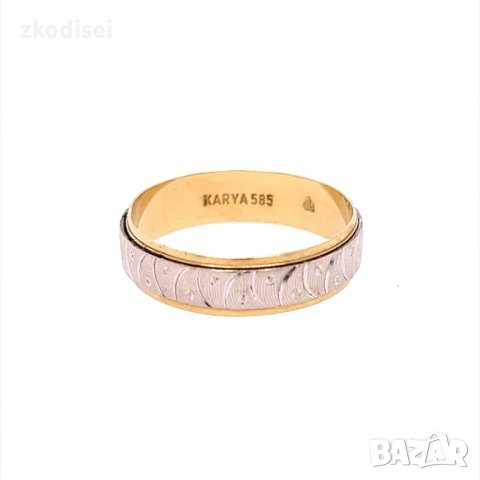 Златен пръстен брачна халка 4,04гр. размер: 68 14кр. проба:585 модел:21181-1, снимка 1 - Пръстени - 43430639
