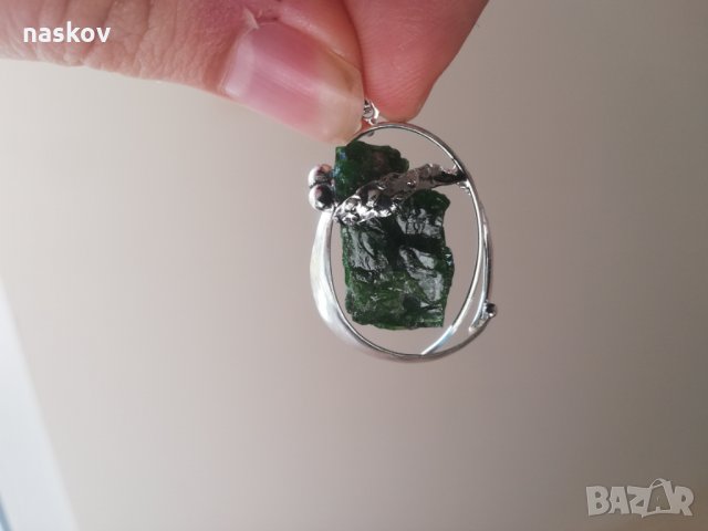 Висулки с хромдиопсид, рутилов кварц, снимка 3 - Колиета, медальони, синджири - 27745414