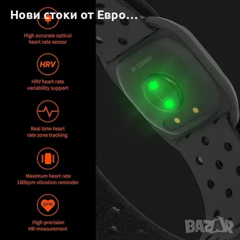 Гривна за монитор на сърдечния ритъм COOSPO HW807, Bluetooth 5.0 ANT+ HRM с LED индикатор, снимка 2 - Смарт гривни - 49543493