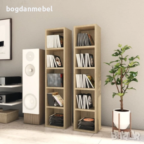 Sonata CD шкафове, 2 бр, дъб сонома, 21x16x93,5 см, ПДЧ