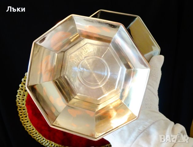 Посребрена медна ваза 1.2 кг.,28 см.,лози,грозде., снимка 8 - Вази - 42936533