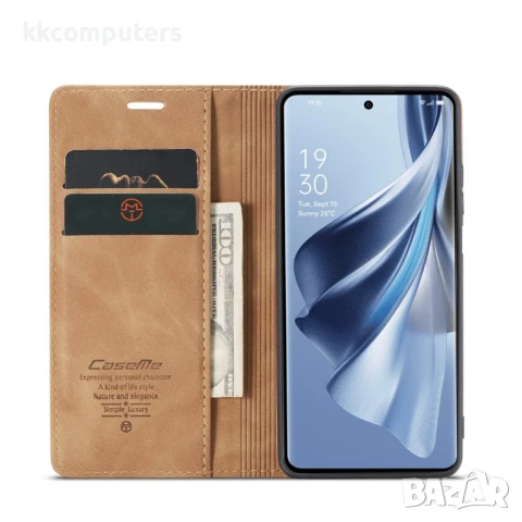 Oppo Reno12 Pro 5G CASEME Magnetic Wallet Кожен Калъф и Протектор, снимка 6 - Калъфи, кейсове - 51350229