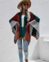 Дамска карирана широка плетена жилетка, 5цвята , снимка 2