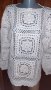 НОВА   ! ДАМСКА БЯЛА БЛУЗА с дълъг ръкав - РЪЧНО ПЛЕТИВО  - Размер XL , снимка 1 - Блузи с дълъг ръкав и пуловери - 37689749