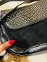 Черна дамска чанта с камъни и велур , снимка 5