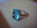 ГОЛЯМ ФАСЕТИРАН СИН ЦИРКОНИЙ КРАСИВ ФЕШЪН ПРЪСТЕН с ПЕЧАТ 925 ПОСРЕБРЕН 22292, снимка 14
