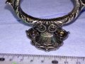 Стар РЕТРО ОРНАМЕНТИРАН СРЕБРИСТ МЕТАЛЕН ОРНАМЕНТ / ДРЪЖКА от СТАРИННА МЕБЕЛ или ДРУГО 41289, снимка 8