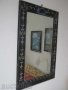 Стенно ГОЛЯМО Старo турско огледало дървена рамка УНИКАТ 19век, зелен ковьор, 2 бр битов кът, снимка 4