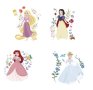 4 Принцеси Рапунцел Снежанка Ариел Пепеляшка самозалепващ стикер лепенка за стена мебел детска стая