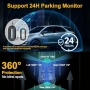 Нов Dash Cam Автомобилна камера 360° 4 канала 2K WiFi 8 IR лампи 64GB карта, снимка 6