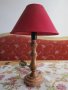 Малка семпла лампичка със стойка от стругован орех - 3, снимка 1 - Настолни лампи - 44116262