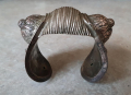 Огромна Възрожденска сребърна 1860 гривна рогатка запазена, снимка 3