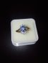 18k. златен пръстен с диаманти и сапфири, снимка 1 - Пръстени - 40624952