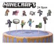 24 бр Minecraft Майнкрафт топери клечки за мъфини кексчета торта парти рожден ден, снимка 1 - Други - 35506956